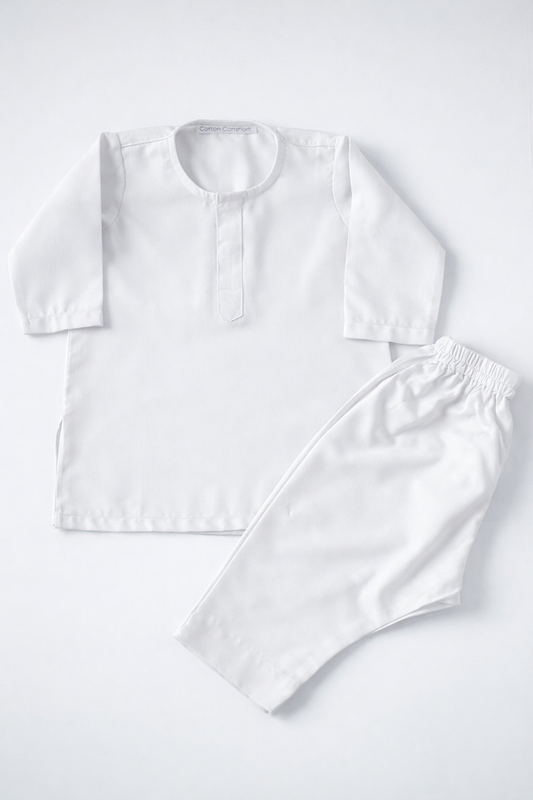 Pure White Kurta Pajama + FREE Mini Gift